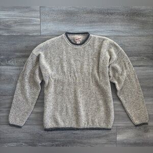 Woolrich Oversize Grandpa Knit Sweater Tan Cream Extra Large